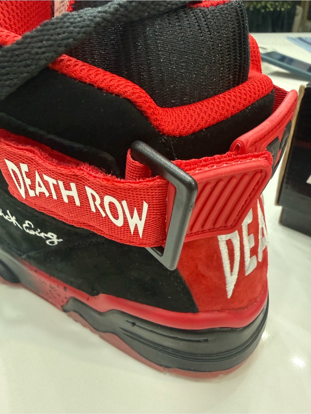 Patrick Ewing Athletics “Death Row”  High-Top Bball Shoes - Red & Black Suede - Picture 10 of 16